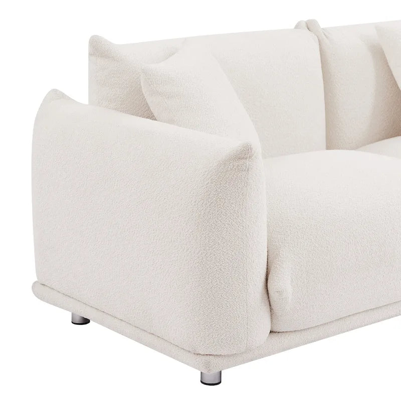 111 Oversized 3-Seater Sofa with Metal Legs – Black Sherpa