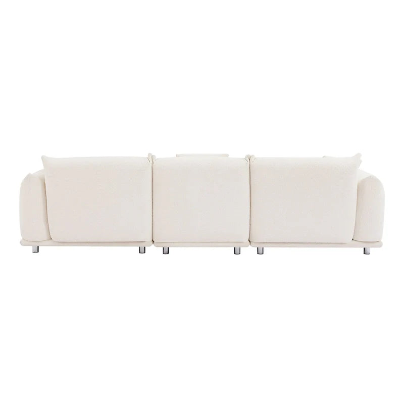 111 Oversized 3-Seater Sofa with Metal Legs – Black Sherpa