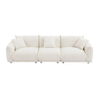 111 Oversized 3-Seater Sofa with Metal Legs – Black Sherpa