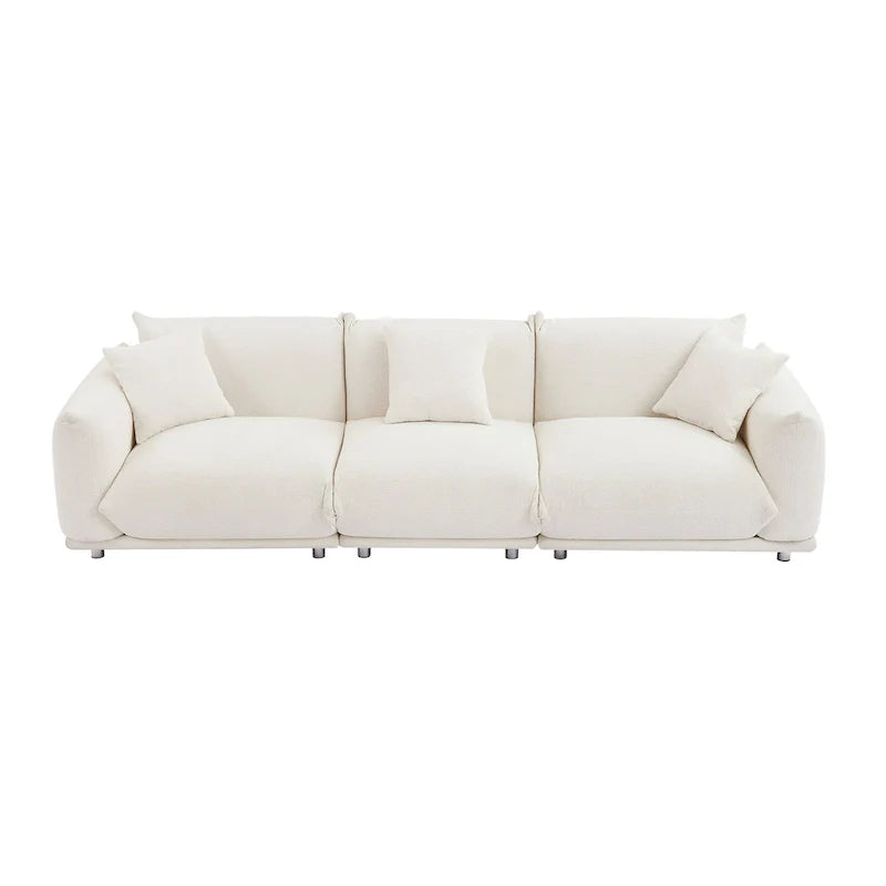 111 Oversized 3-Seater Sofa with Metal Legs – Black Sherpa
