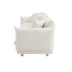 111 Oversized 3-Seater Sofa with Metal Legs – Black Sherpa
