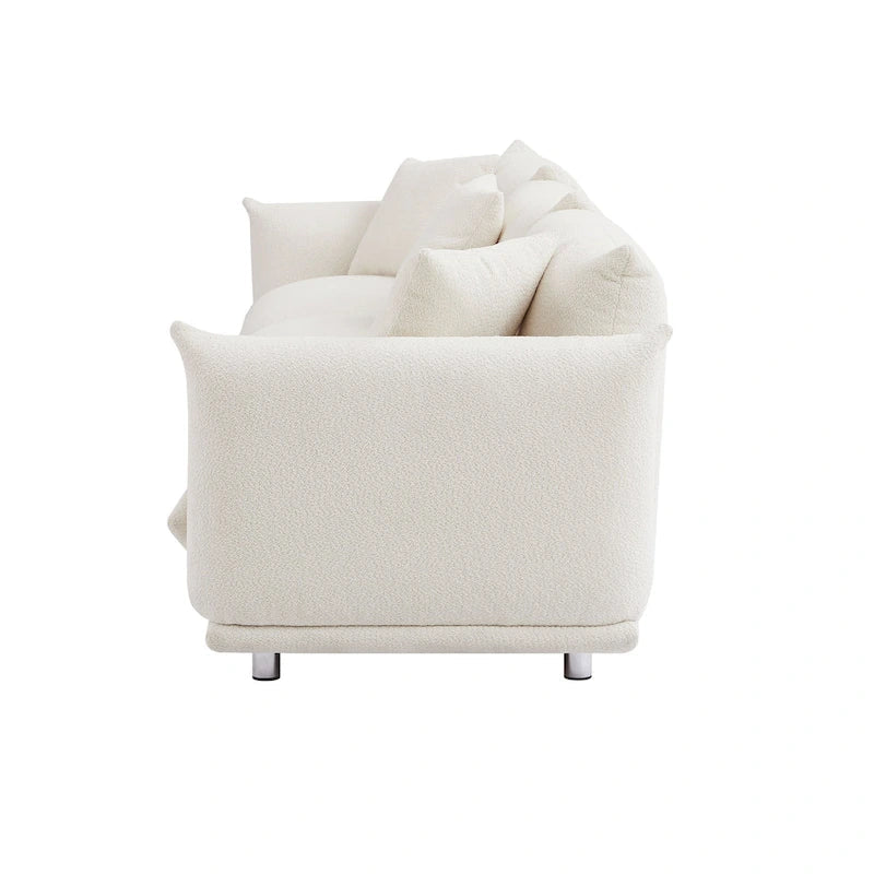 111 Oversized 3-Seater Sofa with Metal Legs – Black Sherpa