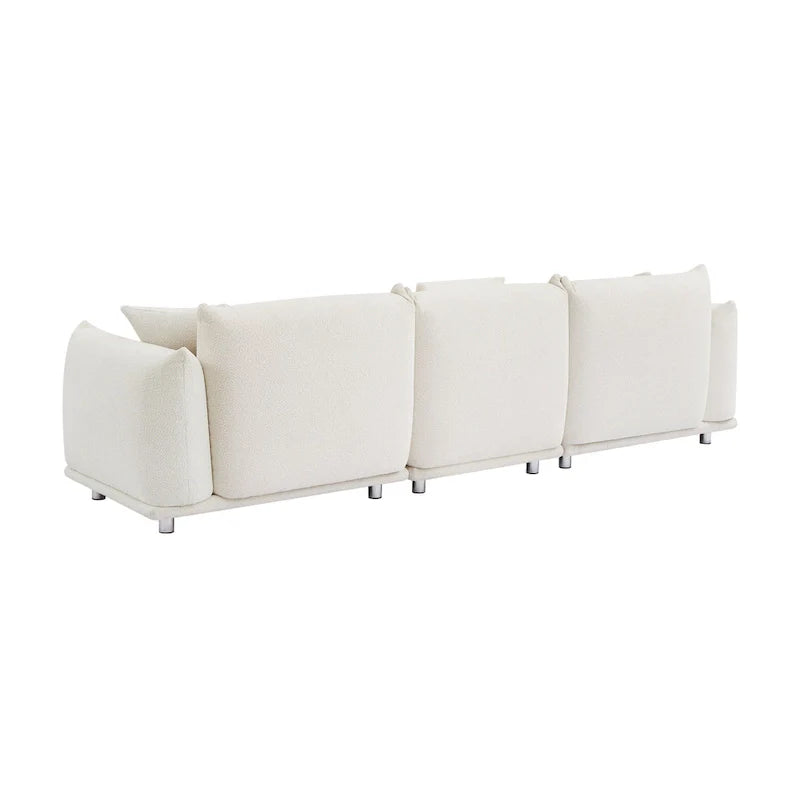 111 Oversized 3-Seater Sofa with Metal Legs – Black Sherpa