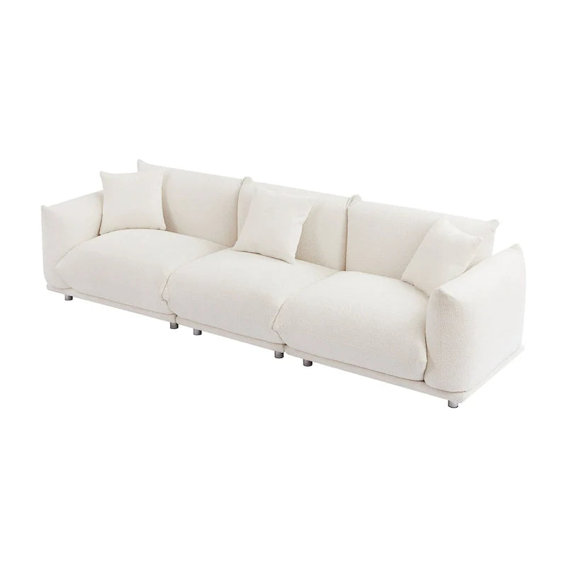 111 Oversized 3-Seater Sofa with Metal Legs – Black Sherpa