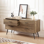 4-Drawer Horizontal Dresser in Rustic Walnut Finish