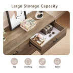 4-Drawer Horizontal Dresser in Rustic Walnut Finish