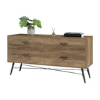 4-Drawer Horizontal Dresser in Rustic Walnut Finish