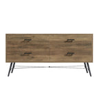 4-Drawer Horizontal Dresser in Rustic Walnut Finish
