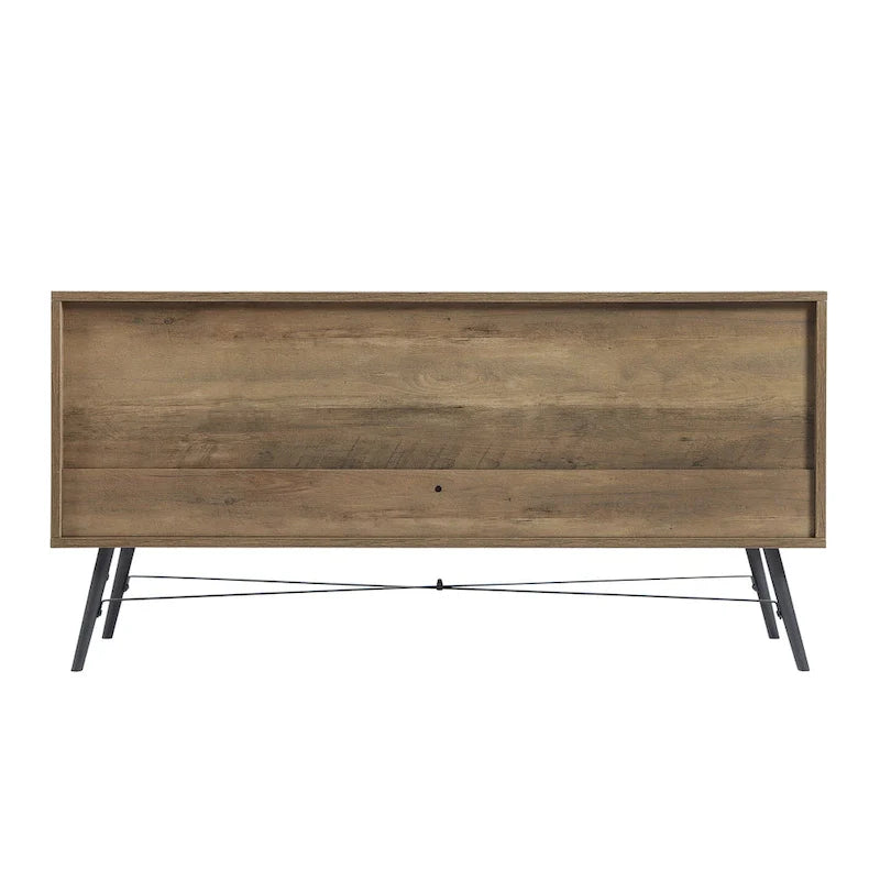 4-Drawer Horizontal Dresser in Rustic Walnut Finish