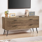 4-Drawer Horizontal Dresser in Rustic Walnut Finish