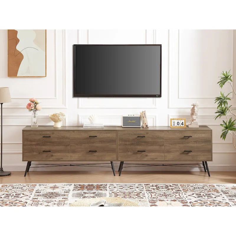 4-Drawer Horizontal Dresser in Rustic Walnut Finish