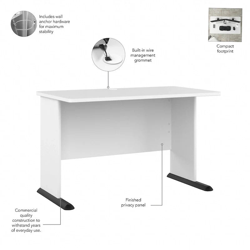 48 Computer Desk with Wire Management Grommet