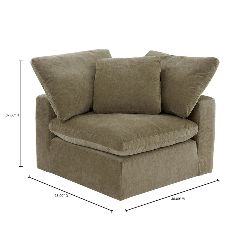 Modular Sectional Corner Chair with Stain-Resistant Fabric – 38x38