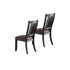 Upholstered Dining Side Chairs in Dark Coffee Fabric, Set of 2