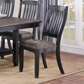 Upholstered Dining Side Chairs in Dark Coffee Fabric, Set of 2