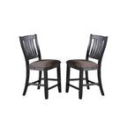 Upholstered Dining Side Chairs in Dark Coffee Fabric, Set of 2