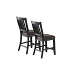 Upholstered Dining Side Chairs in Dark Coffee Fabric, Set of 2
