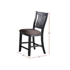 Upholstered Dining Side Chairs in Dark Coffee Fabric, Set of 2