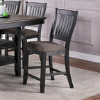 Upholstered Dining Side Chairs in Dark Coffee Fabric, Set of 2