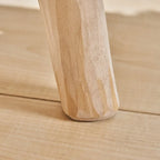 Boho Fabric Stool with Eucalyptus Wood Base