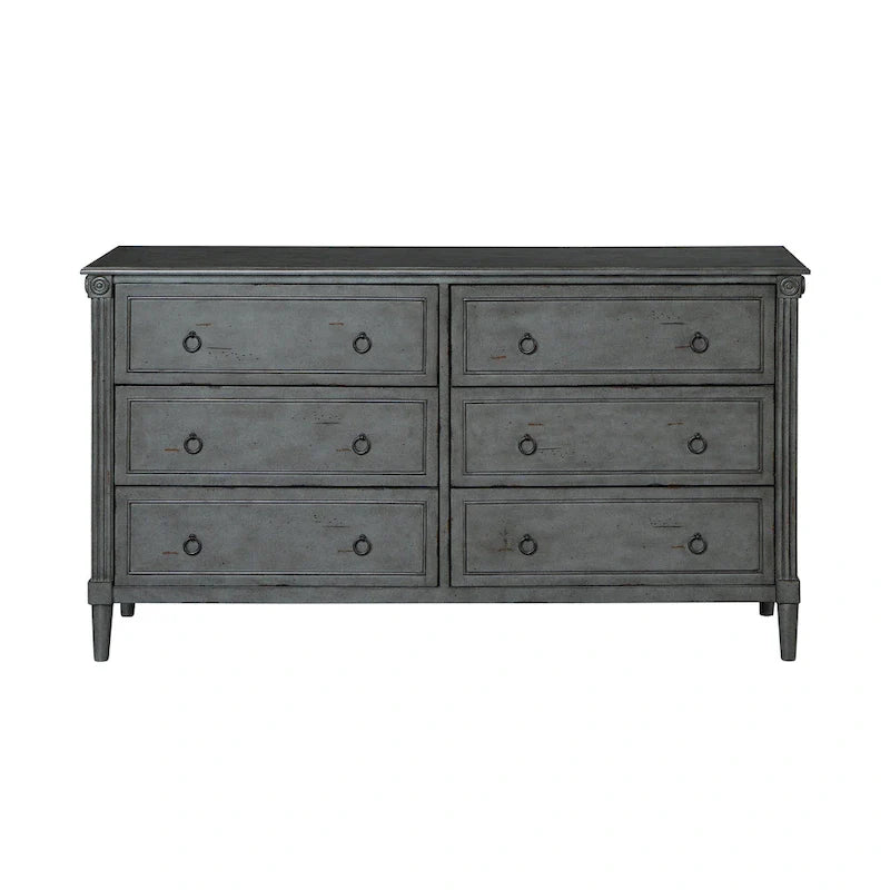 Traditional 60-Inch Wide 6-Drawer Double Dresser