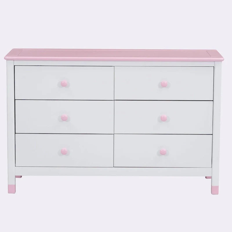 6-Drawer Storage Dresser with Weathered Finish