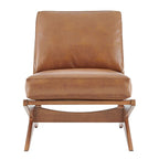 Mid-Century Style Accent Chair – Engineered Wood Frame + Polyester Fabric