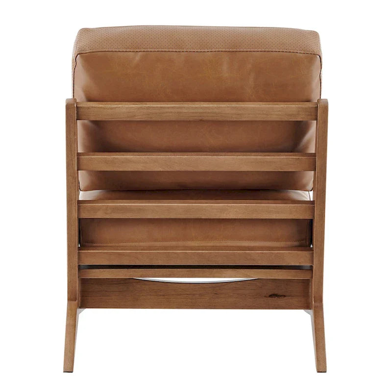 Mid-Century Style Accent Chair – Engineered Wood Frame + Polyester Fabric