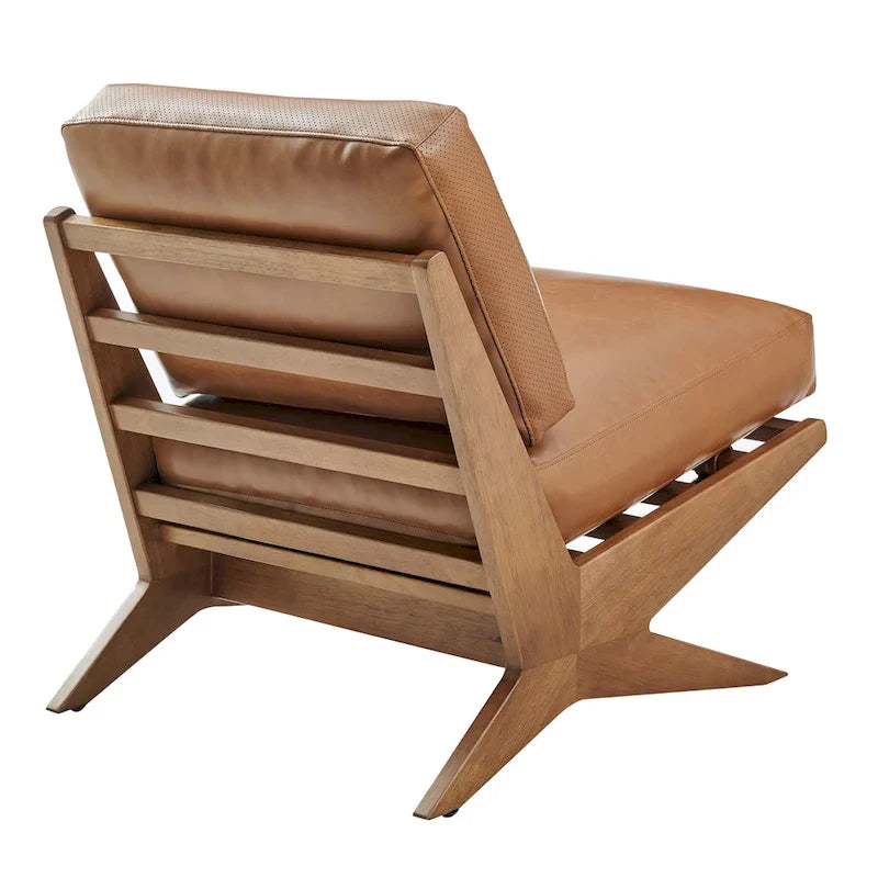 Mid-Century Style Accent Chair – Engineered Wood Frame + Polyester Fabric