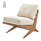 Mid-Century Style Accent Chair – Engineered Wood Frame + Polyester Fabric