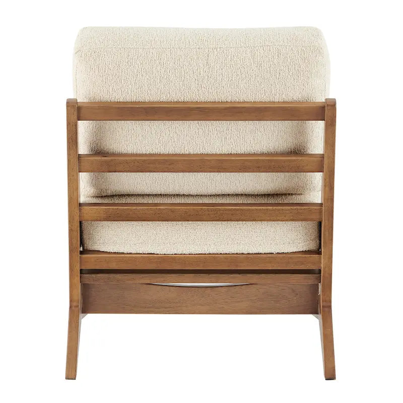 Mid-Century Style Accent Chair – Engineered Wood Frame + Polyester Fabric