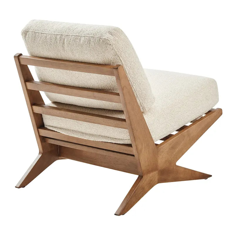 Mid-Century Style Accent Chair – Engineered Wood Frame + Polyester Fabric