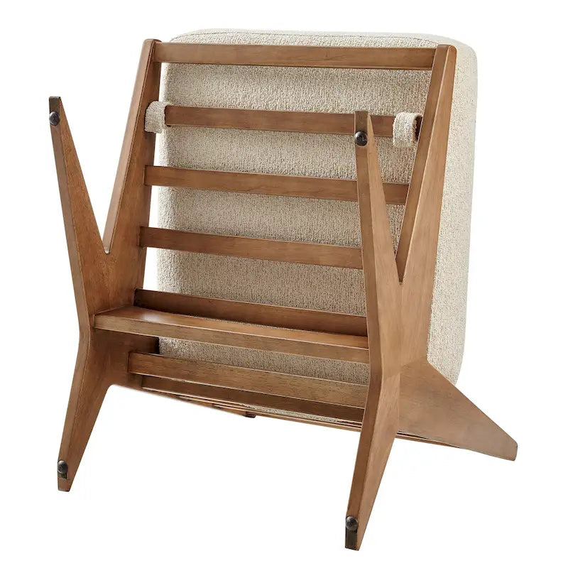 Mid-Century Style Accent Chair – Engineered Wood Frame + Polyester Fabric