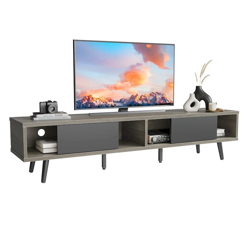 TV Stand for TVs up to 75 – Mid-Century Entertainment Center Console, 70 Inches