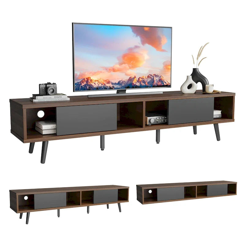 TV Stand for TVs up to 75 – Mid-Century Entertainment Center Console, 70 Inches