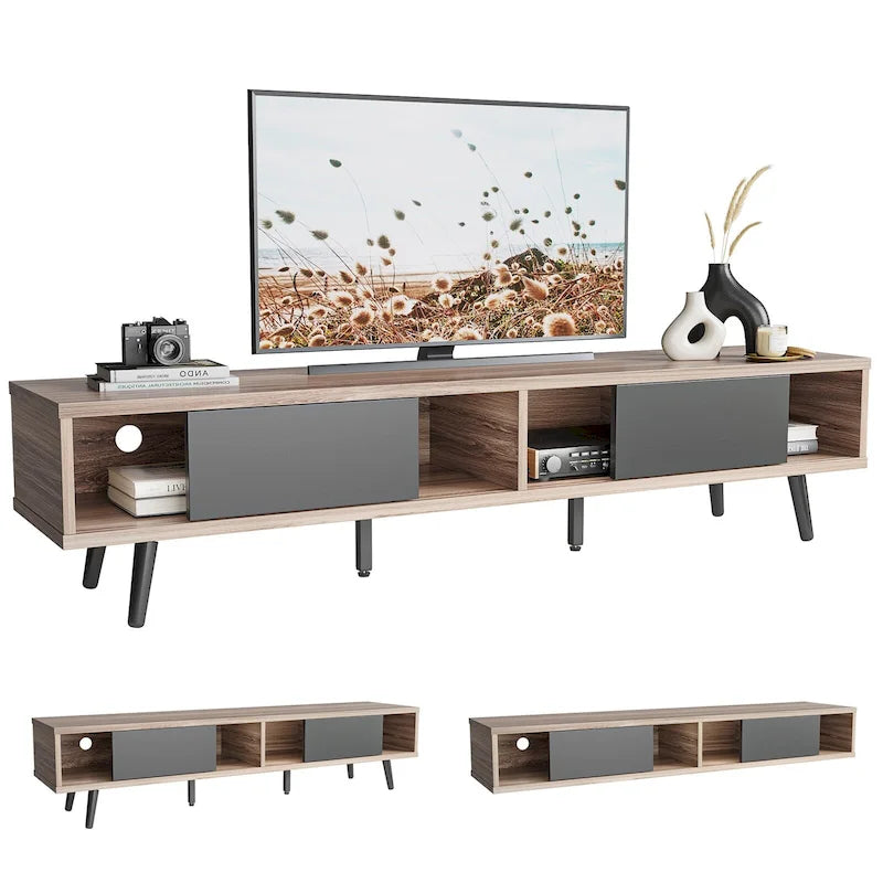 TV Stand for TVs up to 75 – Mid-Century Entertainment Center Console, 70 Inches