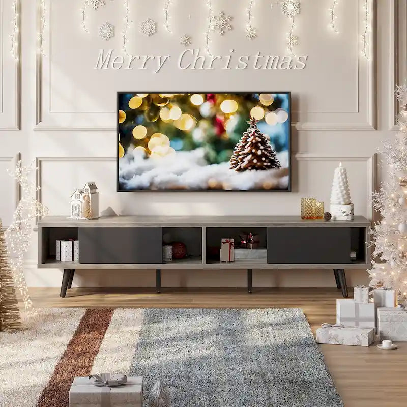 TV Stand for TVs up to 75 – Mid-Century Entertainment Center Console, 70 Inches