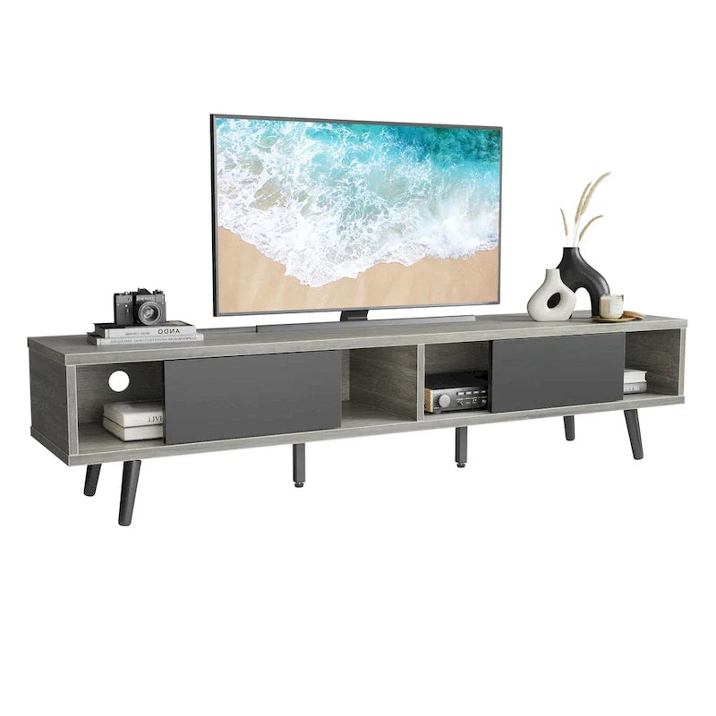 TV Stand for TVs up to 75 – Mid-Century Entertainment Center Console, 70 Inches