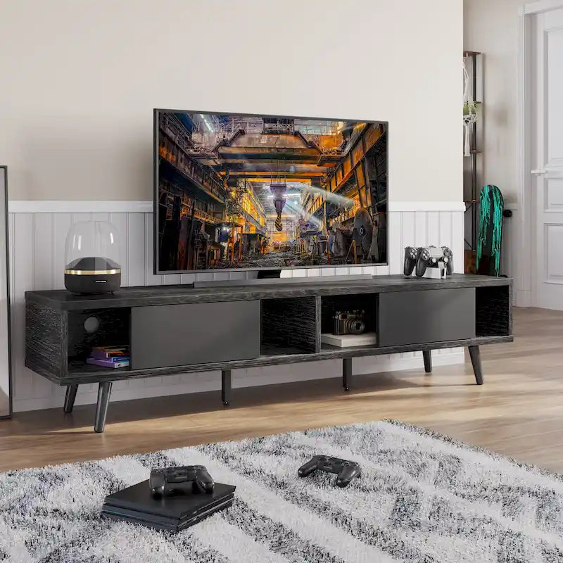 TV Stand for TVs up to 75 – Mid-Century Entertainment Center Console, 70 Inches
