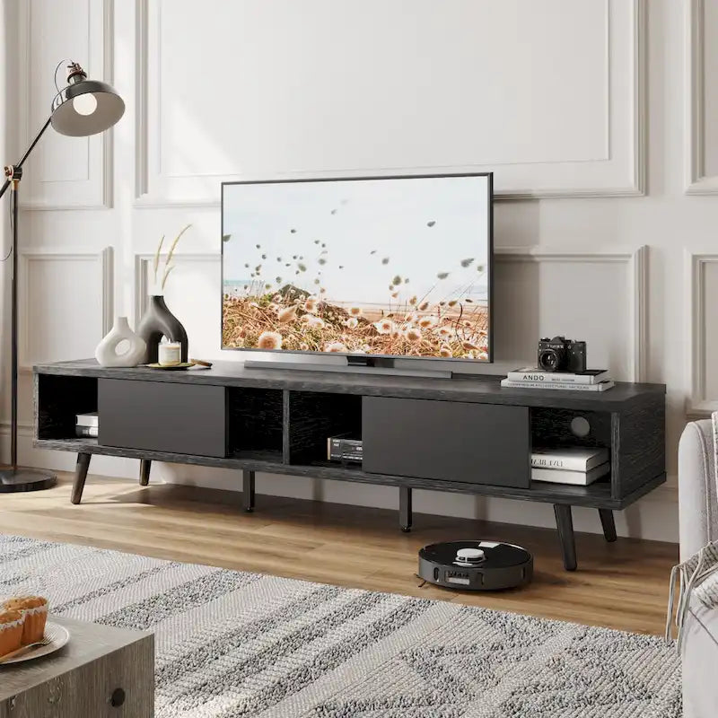 TV Stand for TVs up to 75 – Mid-Century Entertainment Center Console, 70 Inches