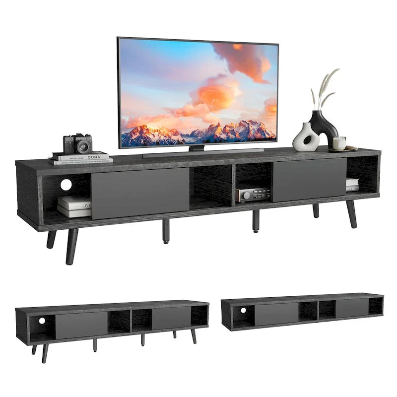TV Stand for TVs up to 75 – Mid-Century Entertainment Center Console, 70 Inches