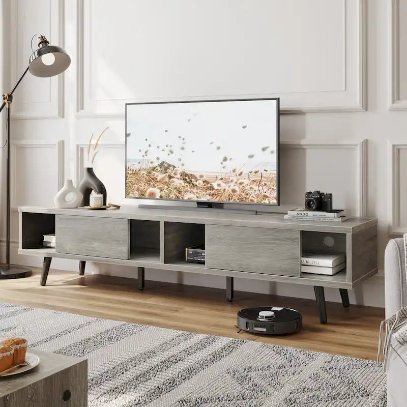 TV Stand for TVs up to 75 – Mid-Century Entertainment Center Console, 70 Inches