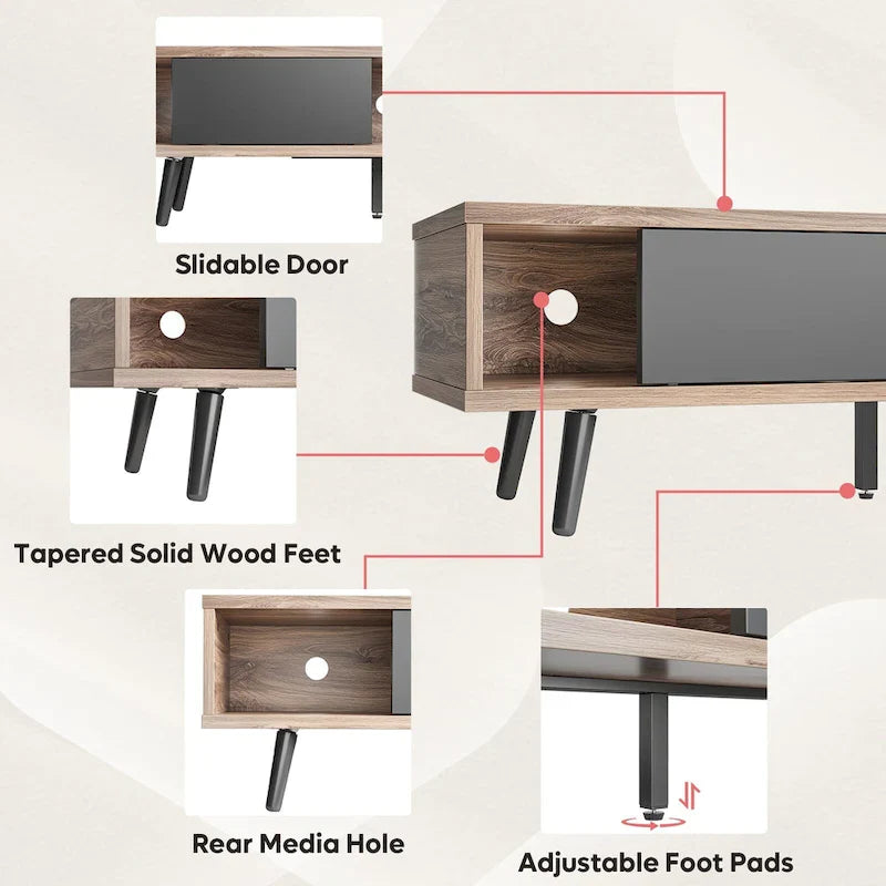 TV Stand for TVs up to 75 – Mid-Century Entertainment Center Console, 70 Inches