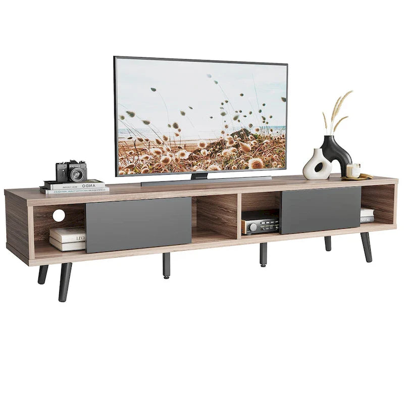 TV Stand for TVs up to 75 – Mid-Century Entertainment Center Console, 70 Inches