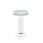 Modern 47-Inch Sofa Table with O-Shaped Base and Tempered Glass Top