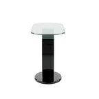 Modern 47-Inch Sofa Table with O-Shaped Base and Tempered Glass Top