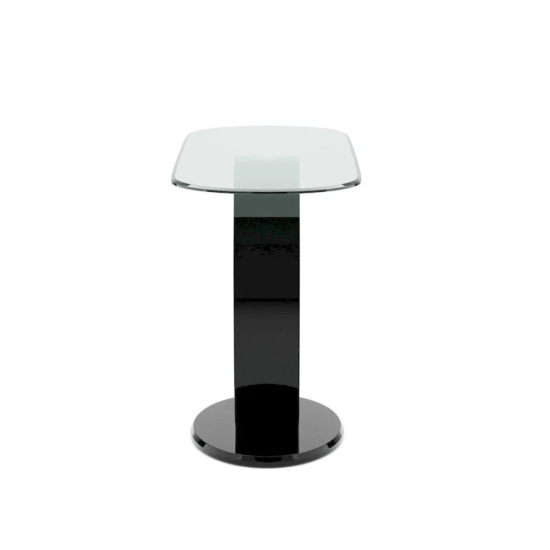 Modern 47-Inch Sofa Table with O-Shaped Base and Tempered Glass Top