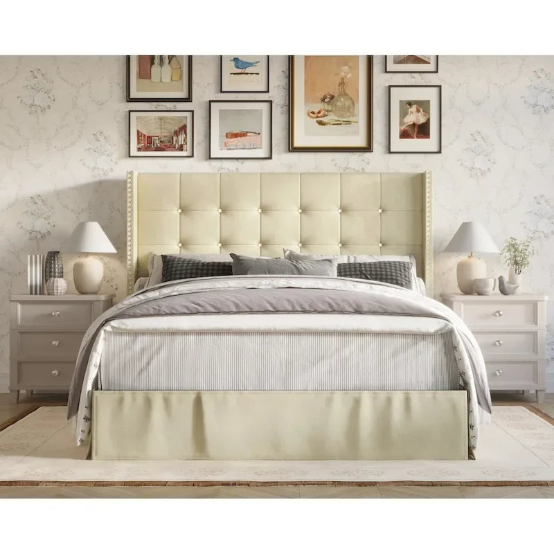 Tufted Upholstered Platform Bed