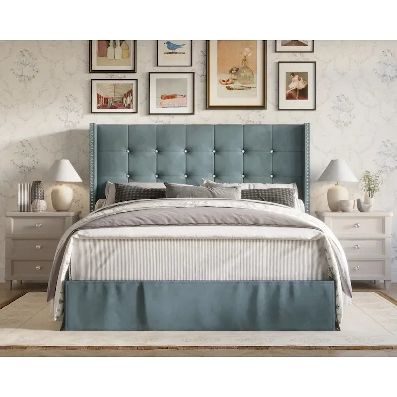 Tufted Upholstered Platform Bed