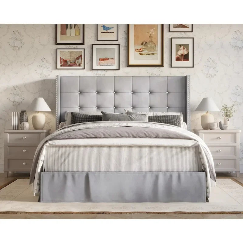 Tufted Upholstered Platform Bed